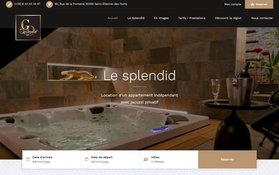 Création de site Wordpress avec système de réservation en ligne pour location d'appartement. Le Splendid France