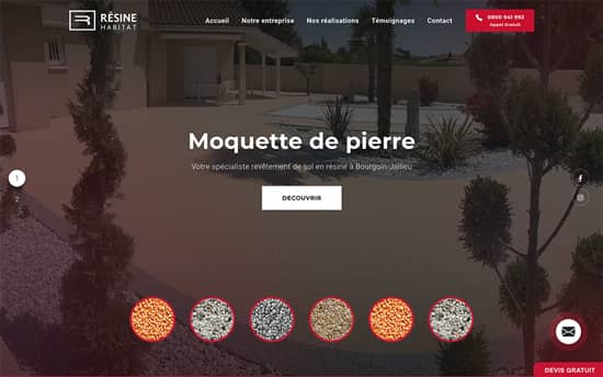 Refonte de site internet sur mesure pour artisan de moquette de resine de pierre - Résine Habitat Bourgoin-Jallieu (Lyon)