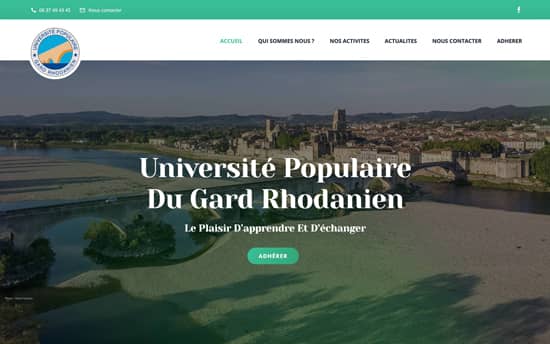Refonte de site web avec wordpress Université Populaire du Gard Rhodanien