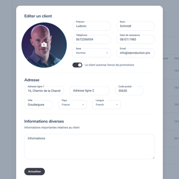 Développement web sur mesure : Système de gestion de fiches clients pour location de véhicules - Espace Hannibal Verfeuil