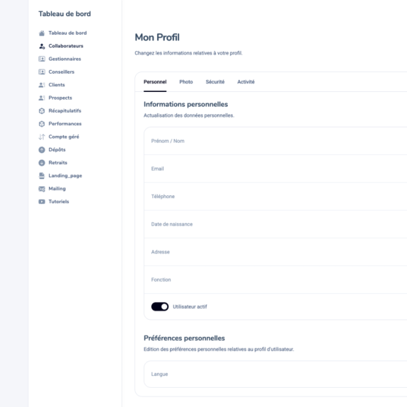 Gestion des admins