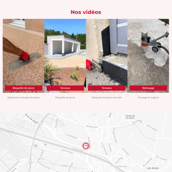 Refonte d'un site web sur mesure : Section des vidéos publiées sur Youtube pour Résine Habitat